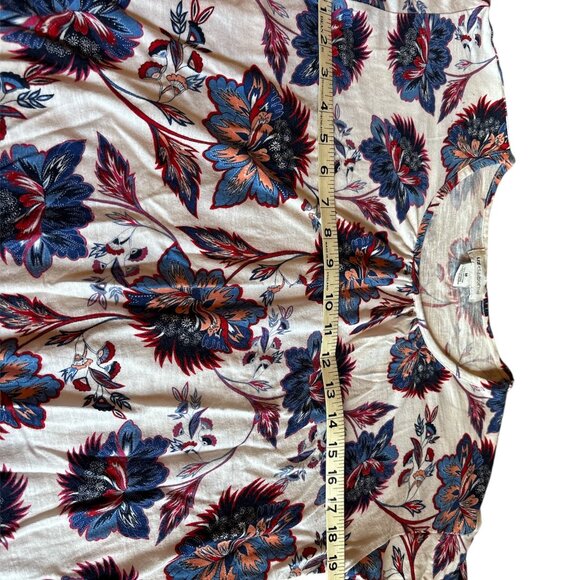 Liz Claiborne Women's Top Size Medium Red White Blue Floral - Picture 4 of 7